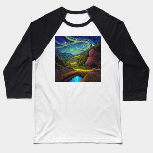 Expressionistic Fantasy Landscape Baseball T-Shirt